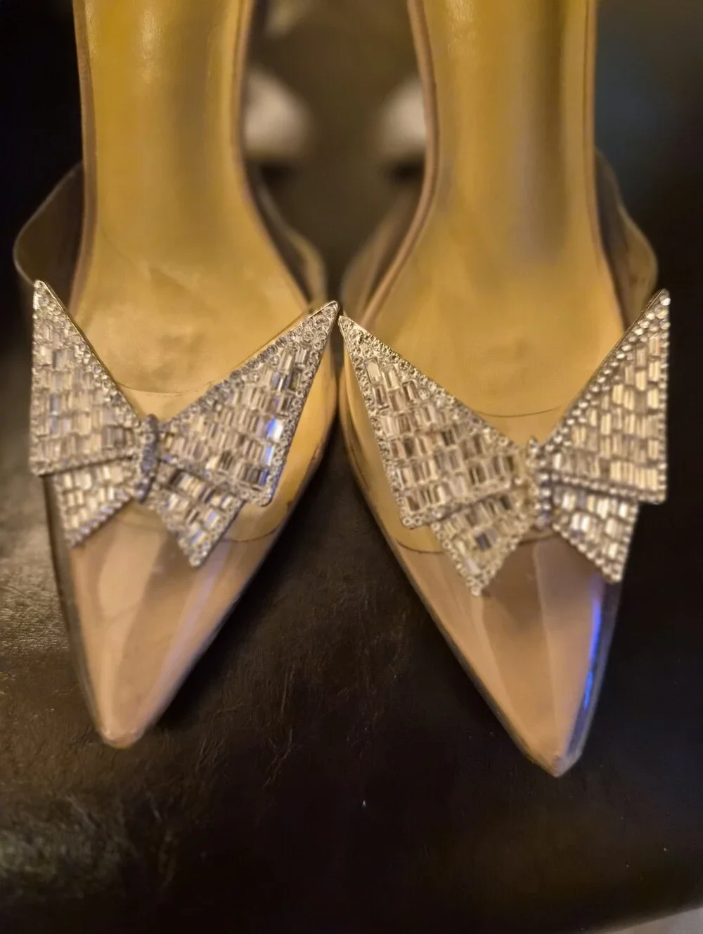 Tony Bianco Clear PVC Slingback Heel with Crystal Star Accent